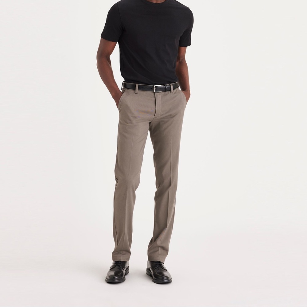 DOCKERS Easy Khakis, Slim Fit Dress Pants in Dark Pebble Brown, NWT
